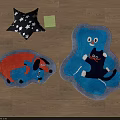Fun Animal Shaped Rugs with Blue Elephant and Cat Designs for Home Decor