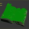 Wood and Stone Natural Textured Surface with Lush Moss in Detailed 3D Model