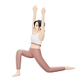 Modern Yoga Do Yoga Yoga Teacher Cartoon Woman 3d model