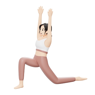 Modern Yoga Do Yoga Teacher Cartoon Woman 3d model