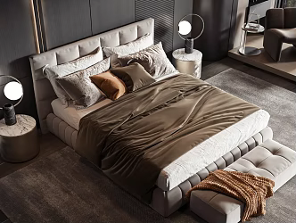 Modern style commodity bed 3d model