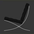 Modern Black Tufted Chair With Metal Frame And Comfortable Seat Cushion