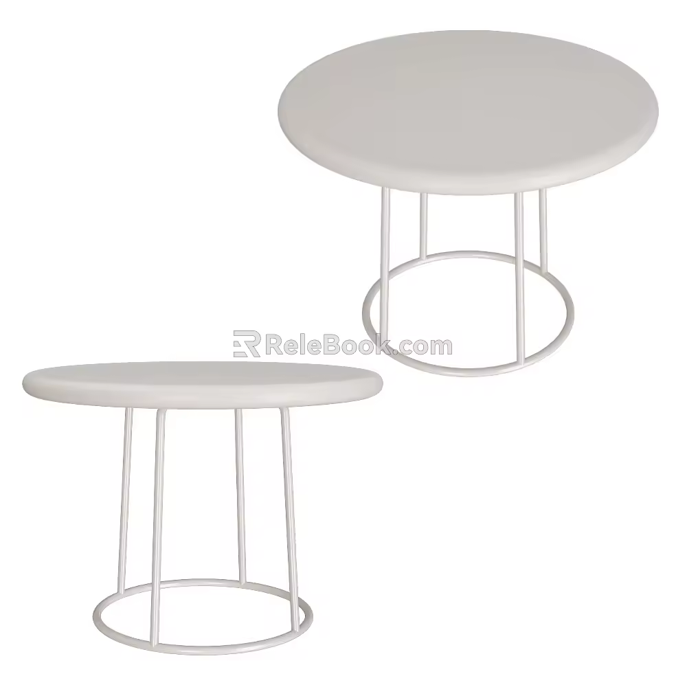 Olivia modern white round several 3d model