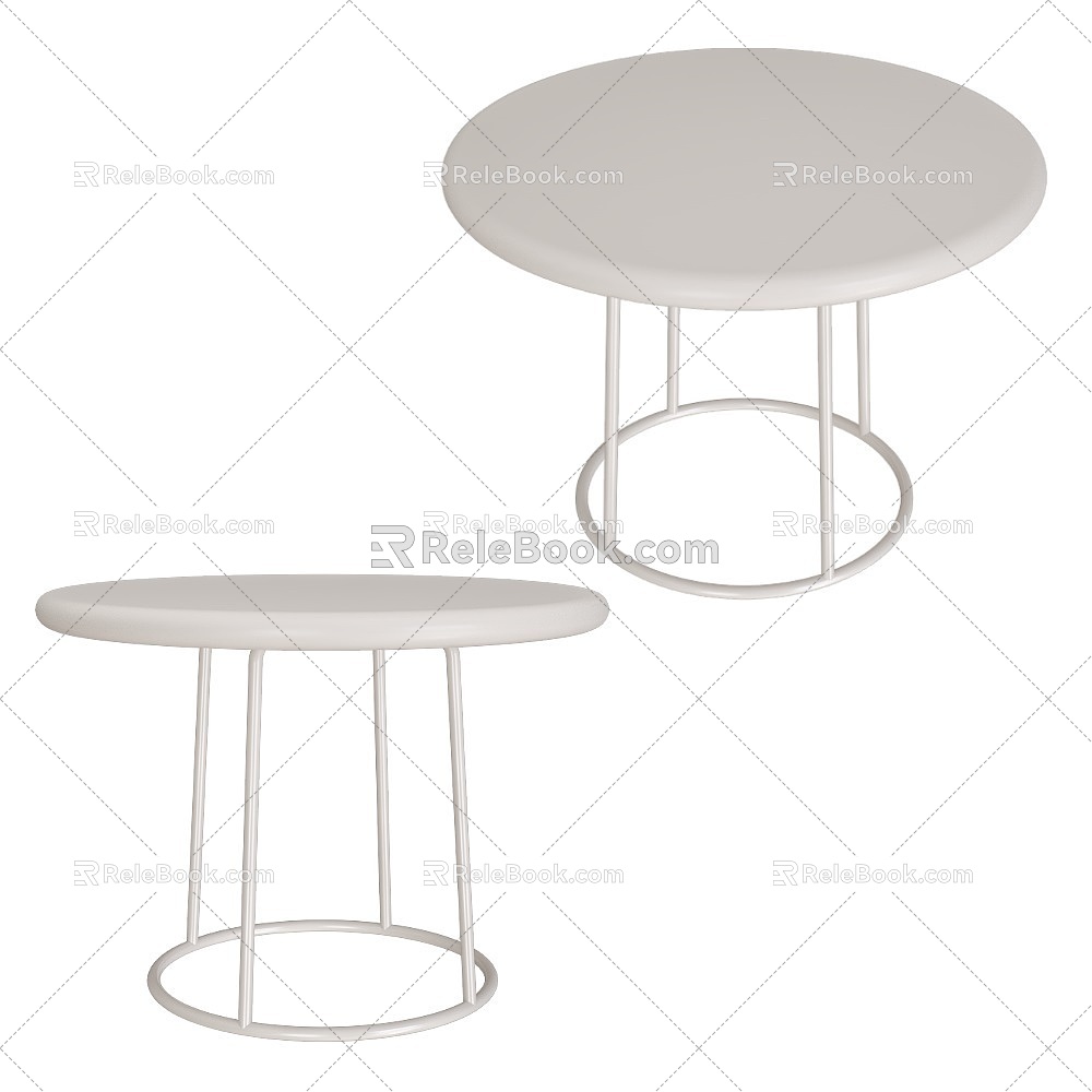 Olivia modern white round several 3d model