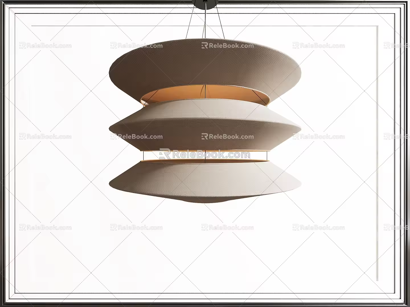 Nordic Round Multi-storey Chandelier 3d model