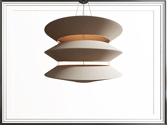 Nordic Round Multi-storey Chandelier 3d model