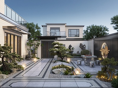 New Chinese Courtyard Landscape 3d model