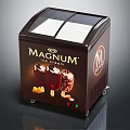 Magnum Ice Cream Display Freezer with Double Glass Door and Mobile Wheels
