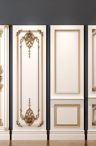 European style wall panel carved wall panel combination 3d model