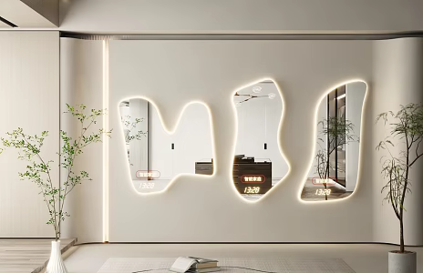 Modern Mirror Dressing Mirror Art Mirror Alien Mirror Floor Mirror Irregular Mirror Full-length Mirror 3d model