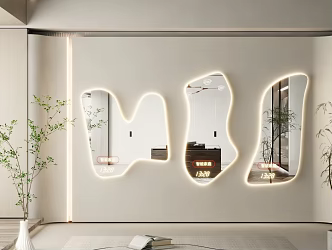 Modern Mirror Dressing Mirror Art Mirror Alien Mirror Floor Mirror Irregular Mirror Full-length Mirror 3d model