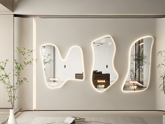 Modern Mirror Dressing Mirror Art Mirror Alien Mirror Floor Mirror Irregular Mirror Full-length Mirror 3d model