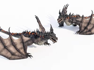 Modern Monster Dragon Shaped Monster game 3d model Modern Monster Dragon Shaped Monster game 3d model