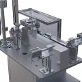 Stainless Steel Industrial Equipment With Automated Mechanical Parts And Control Panel
