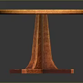 Round Wooden Table with Smooth Tabletop and Carved Legs in Classic Furniture Design