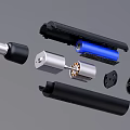 Disassembled Handheld Device Internal Components With Motor Battery And Housing Parts