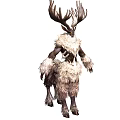 Mythical Game Movie Character With Large Antlers And Fur Covered Body