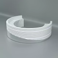 Modern White Curved Reception Desk With Cabinet Doors And Sleek Design