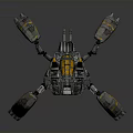 Advanced Robotic Mechanical Spider With Metal Legs And Orange Striped Accents