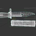 Tactical Knife With Silver Blade Red Wooden Handle And Sheath Metal Parts