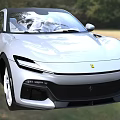 Ferrari Silver Sports Car Exterior Design With Front Headlights And Sleek Body