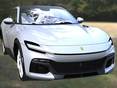 Ferrari Silver Sports Car Exterior Design With Front Headlights And Sleek Body 3d model Ferrari Silver Sports Car Exterior Design With Front Headlights And Sleek Body 3d model