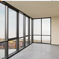 glass curtain wall glass window building exterior wall building curtain wall glass door and window partition floor-to-ceiling window building component window 3d model