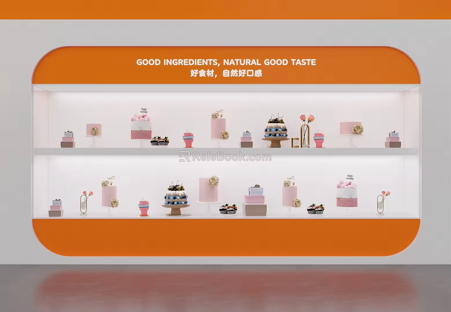 Modern Cake Window Cake Display Combination 3d model
