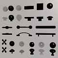 Door Handle Metal Handle Crystal Handle Round Handle 3d model