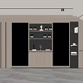 Modern Sleek Wine Cabinet Design With Glass Doors Storage Shelves And Wine Display Lighting