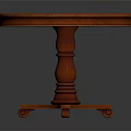 Traditional Round Wooden Table With Central Pedestal Base And Classic Design