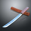 Traditional Handcrafted Knife with Wooden Handle and Sheath Hammered Blade Texture for Collection