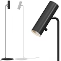 Modern Black Floor Lamp With Adjustable Head And Metal Stand For Living Room