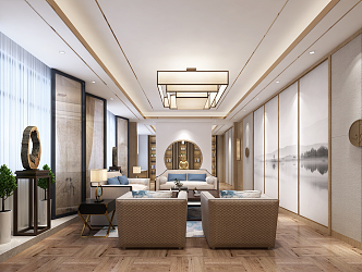 New Chinese-style reception room 3d model