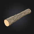 Stone Wood Log Featuring Natural Textured Surface And Smooth Cut End 3d model