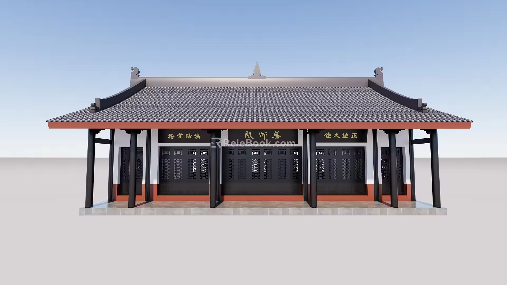 New Chinese Temple Architecture 3d model