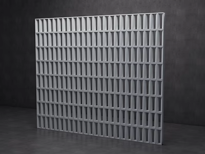 Modern Gray Metal Grid Partition For Interior Decoration And Space Division 3d model