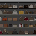 Bags Display Collection With Various Styles Colors Neatly Arranged On Shelves
