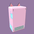 Pink Cat Ear Design Vending Machine With Beverages And Ice Cream Graphics For Commercial Use