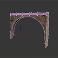 Classical Stone Arch Bridge Model With Ornate Railing And Stone Material 3d model