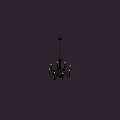 Classic Gold Chandelier With Candle Shaped Lights For Dark Wall Interior