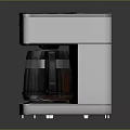 Modern Coffee Maker With Digital Display White Body Stainless Steel Container And Black Base