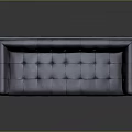 Elegant Modern Black Leather Sofa With Tufted Design And Wooden Legs