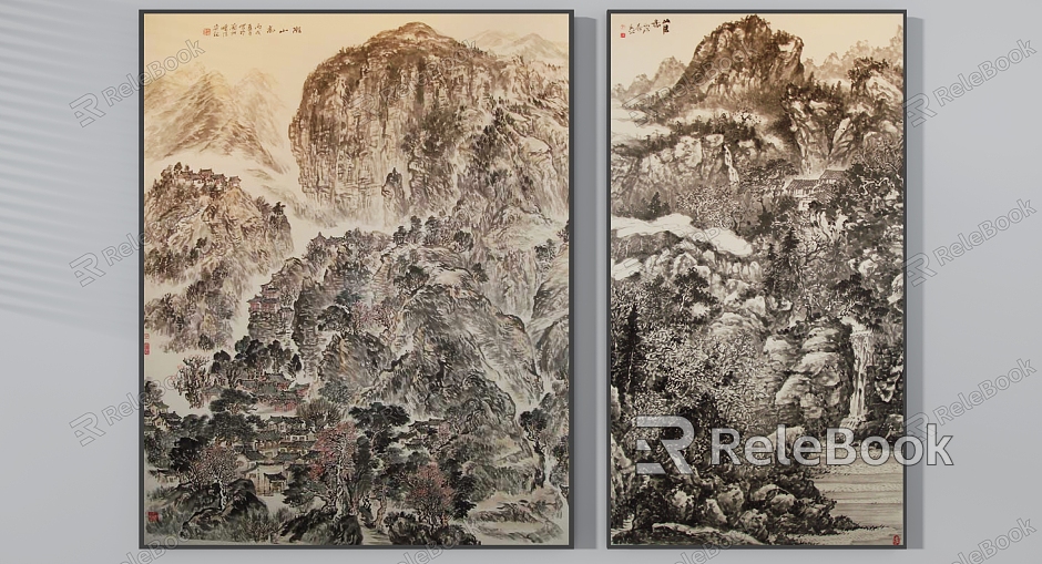 New Chinese Hanging Painting Landscape Landscape Zen Mood model