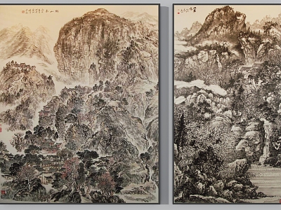 New Chinese Hanging Painting Landscape Zen Mood model