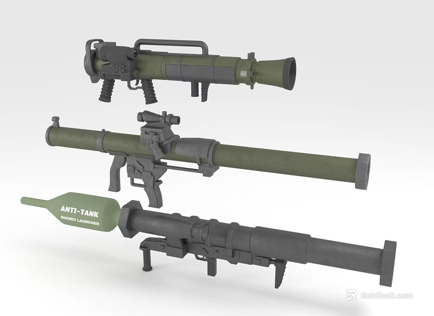 Anti Tank Rocket Launchers Military Weapons With Multiple Models And Tactical Design 3d model 