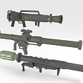 Bazooka Rocket Launcher RPG Long Range Weapon 3d model