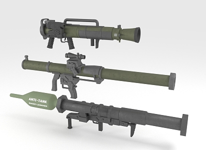 Bazooka Rocket Launcher RPG Long Range Weapon 3d model