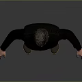 Man Wearing Black Vest Long-Sleeve Top Green Cargo Pants Brown Boots With Arms Outstretched