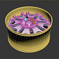 Golden Alloy Automotive Wheel Rim With Shiny Surface And Spoke Design